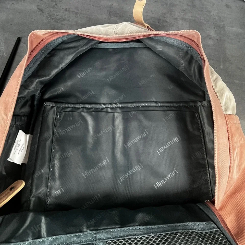 Himawari Travel Backpack Pink Beige‎ Nylon Multi Pocket School Laptop Bag